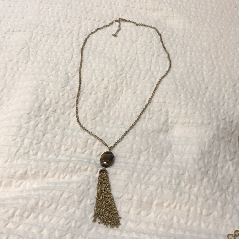 Gold tassel necklace